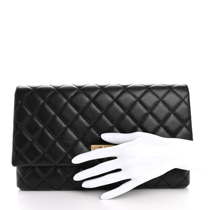 Chanel Aged Calfskin Quilted Reissue 2.55 Clutch Black 2 of 12