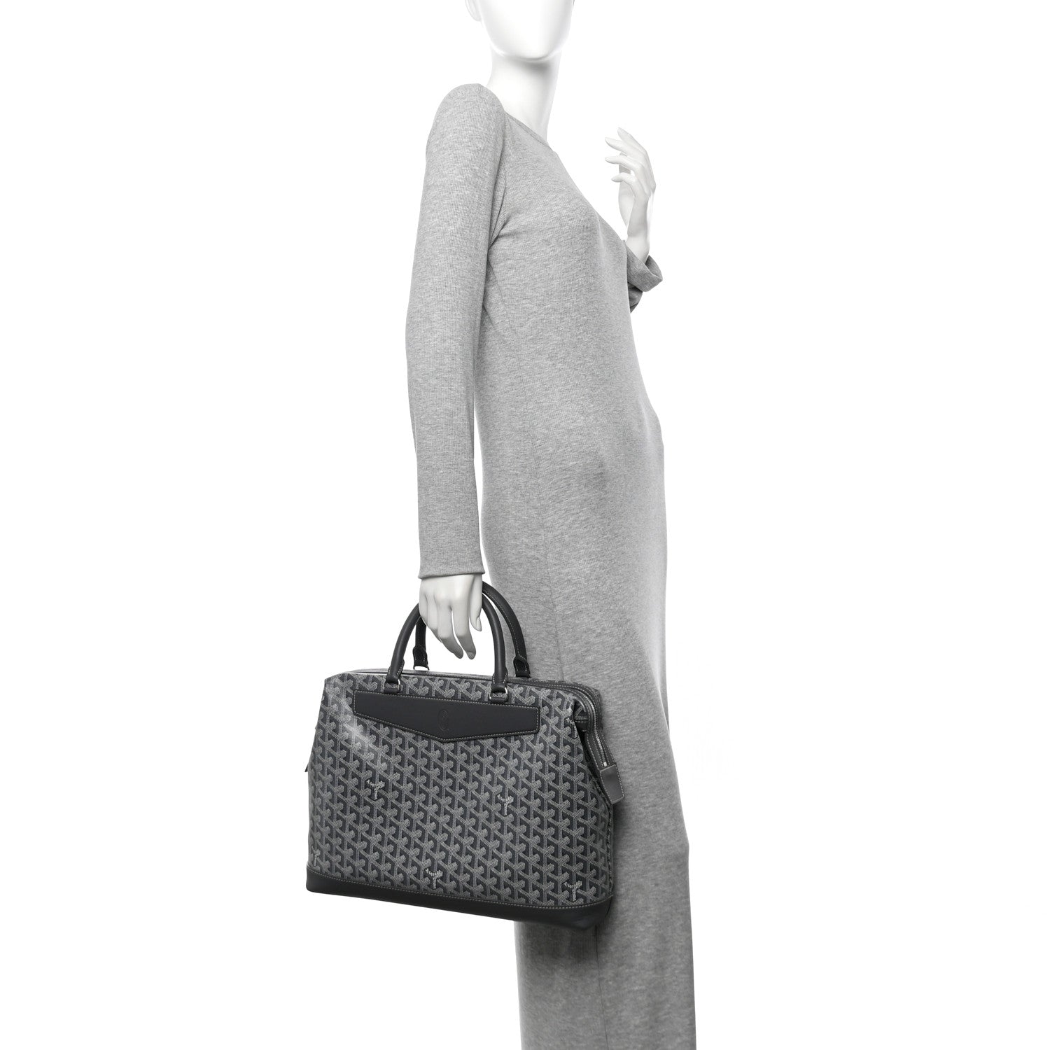 Goyard Goyardine Calfskin Cisalpin Document Case Grey 2 of 9