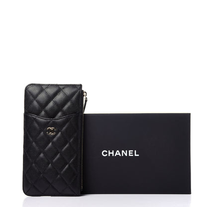 Chanel Caviar Quilted Classic Flat Wallet Pouch Black 22 of 22