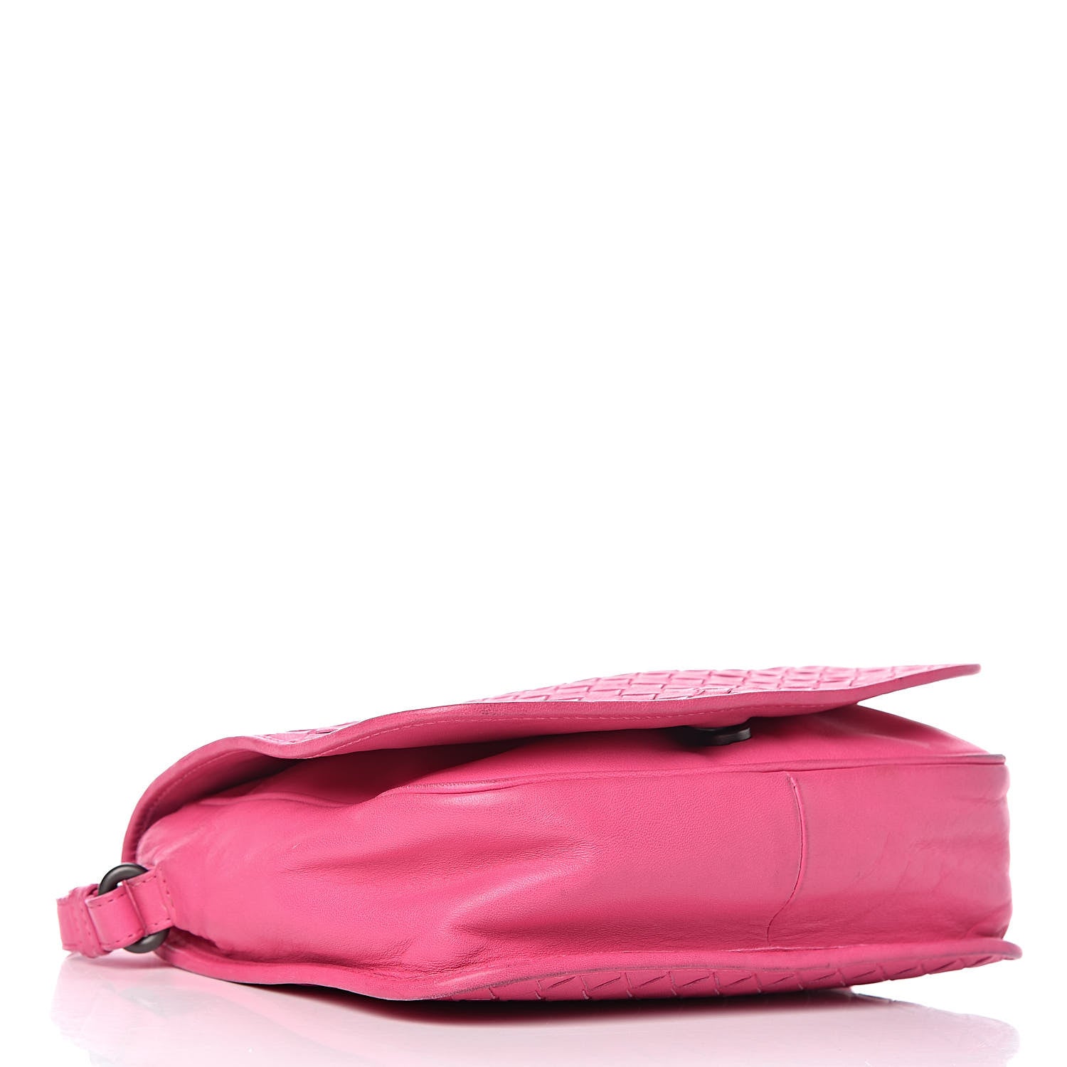 Bottega Veneta Nappa Intrecciato Mini Flap Crossbody Fuchsia 4 of 21