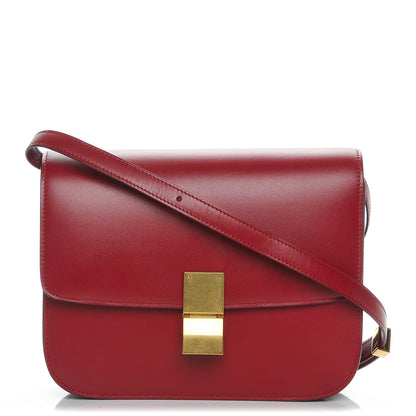 Celine Box Calfskin Medium Classic Box Flap Bag Red 1 of 8