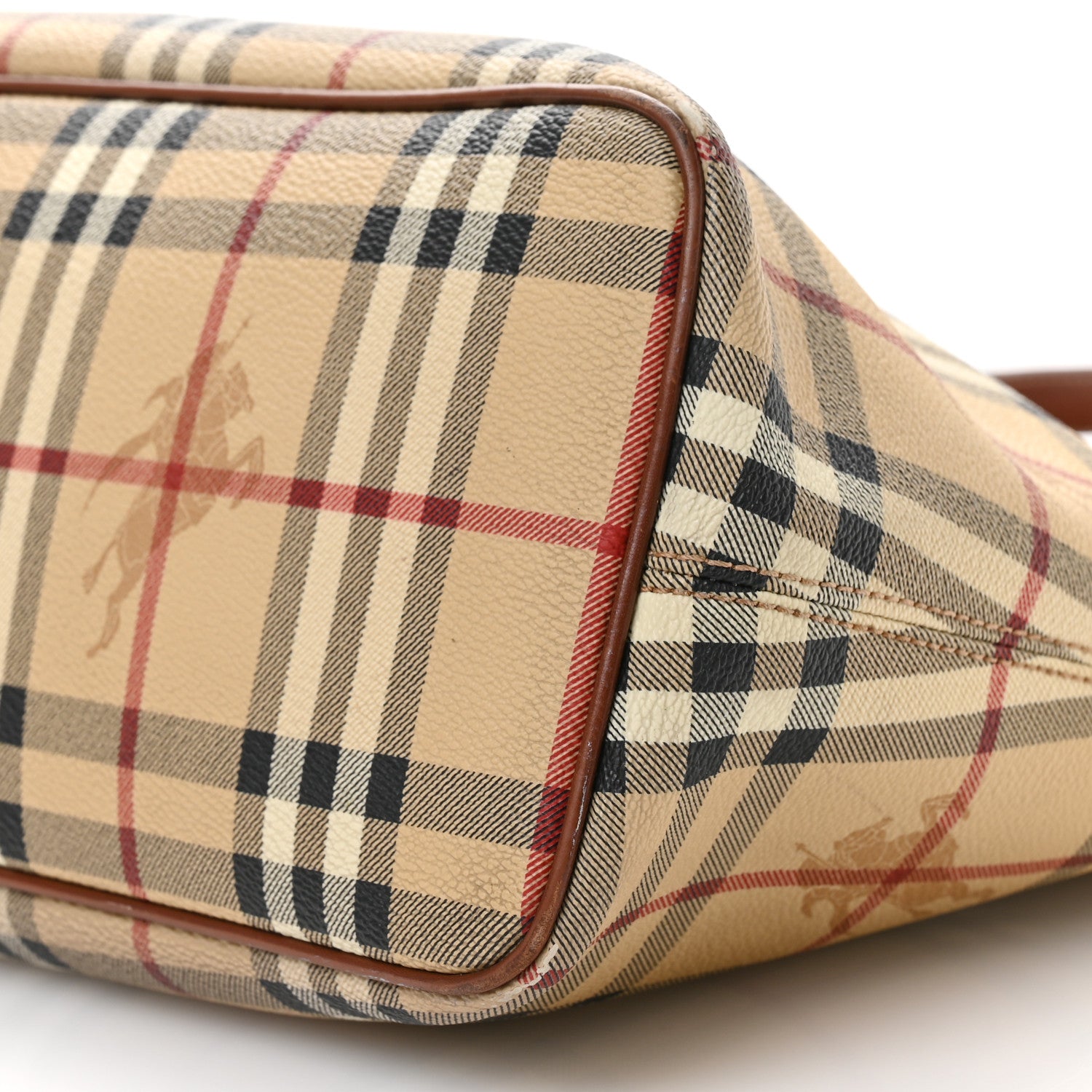 Burberry Haymarket Check Tote Brown 10 of 11