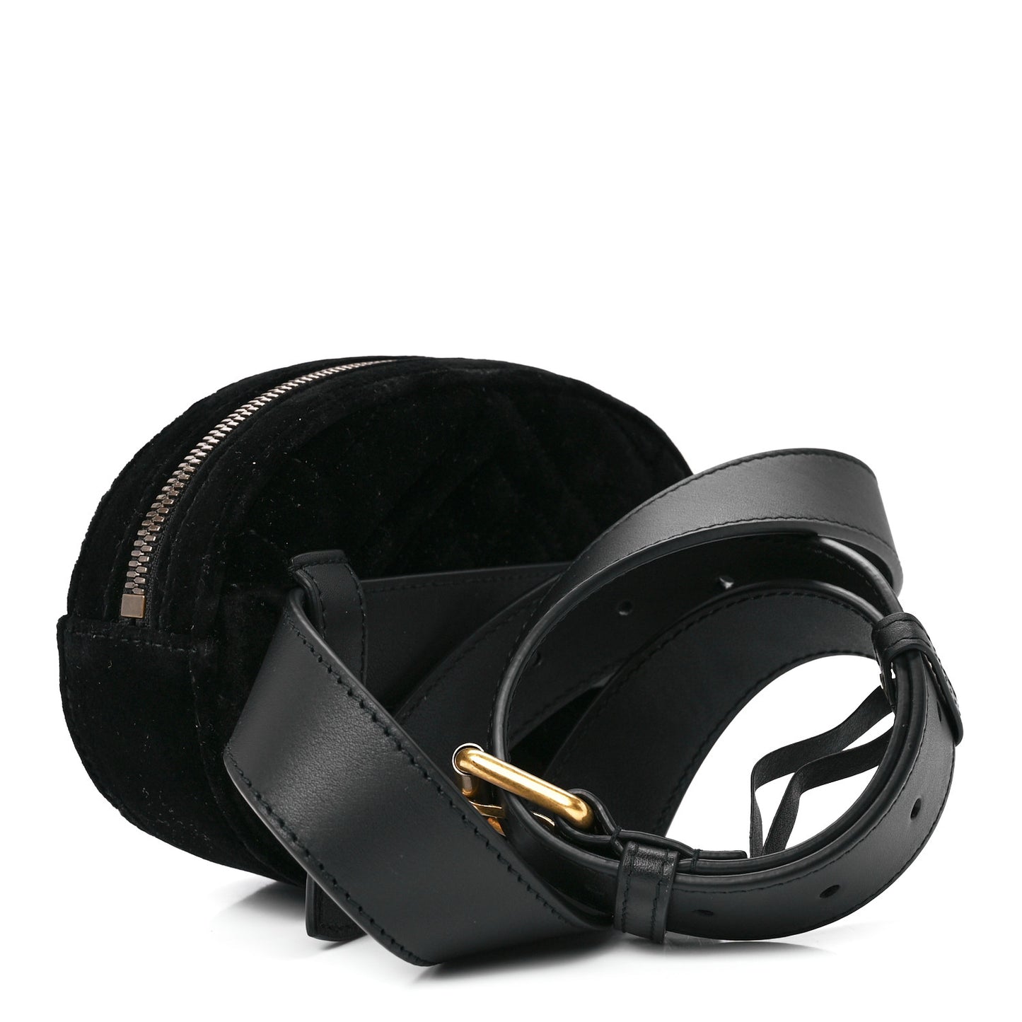 Velvet Matelasse GG Marmont Belt Bag 95 38 Black