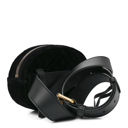Gucci Velvet Matelasse GG Marmont Belt Bag 95 38 Black 3 of 13