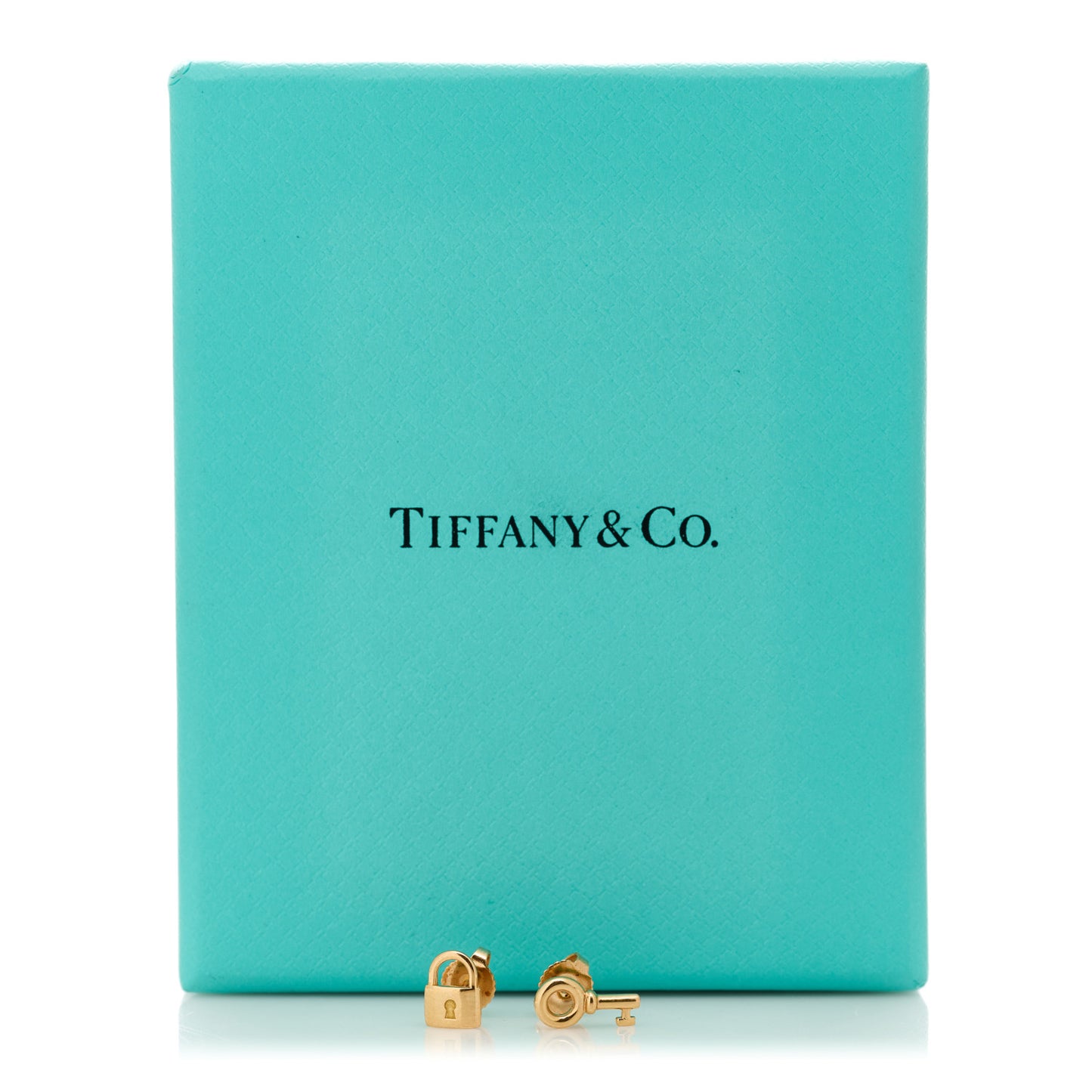 18K Rose Gold Mini Key and Lock Earrings