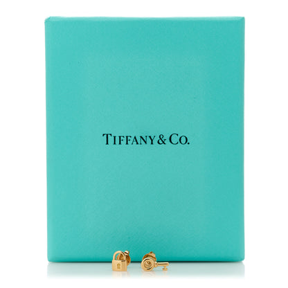Tiffany 18K Rose Gold Mini Key and Lock Earrings 5 of 5