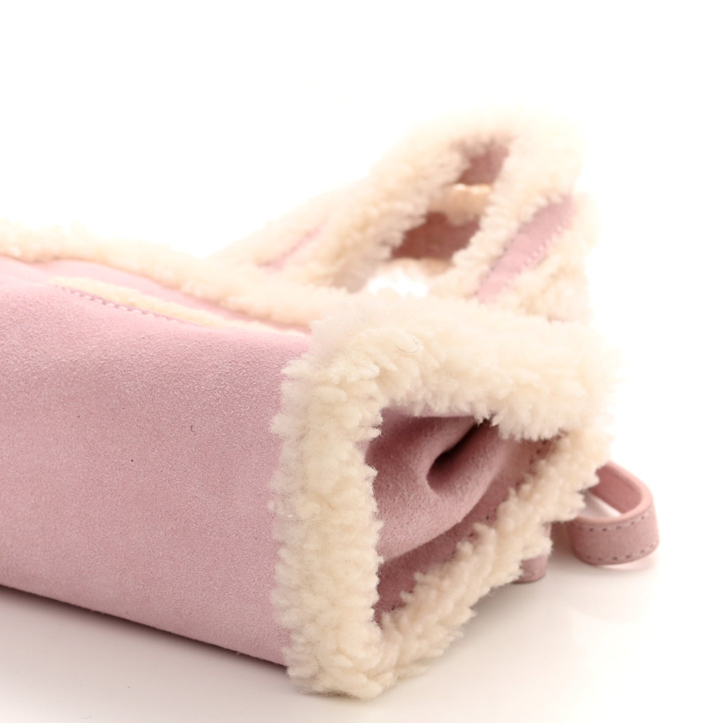 X UGG Suede Shearling Small Shopping Bag Pink