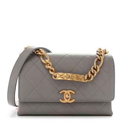 Chanel Caviar Quilted Mini Bracelet On Chain Flap Grey 1 of 16