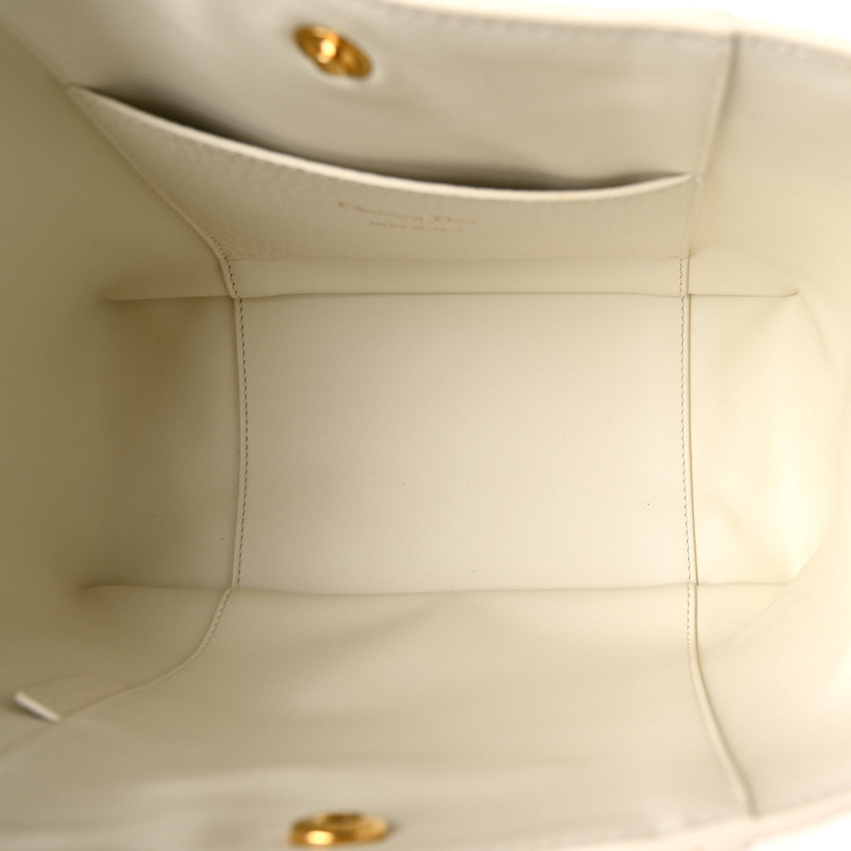 Christian Dior Calfskin Medium Signature Bucket Bag Latte 5 of 12