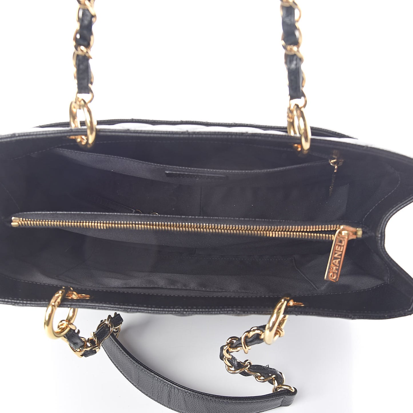 Caviar Quilted Grand Shopping Tote GST Black