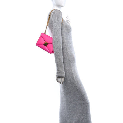 Valentino Garavani Nappa One Stud Chain Clutch Pink PP 2 of 10