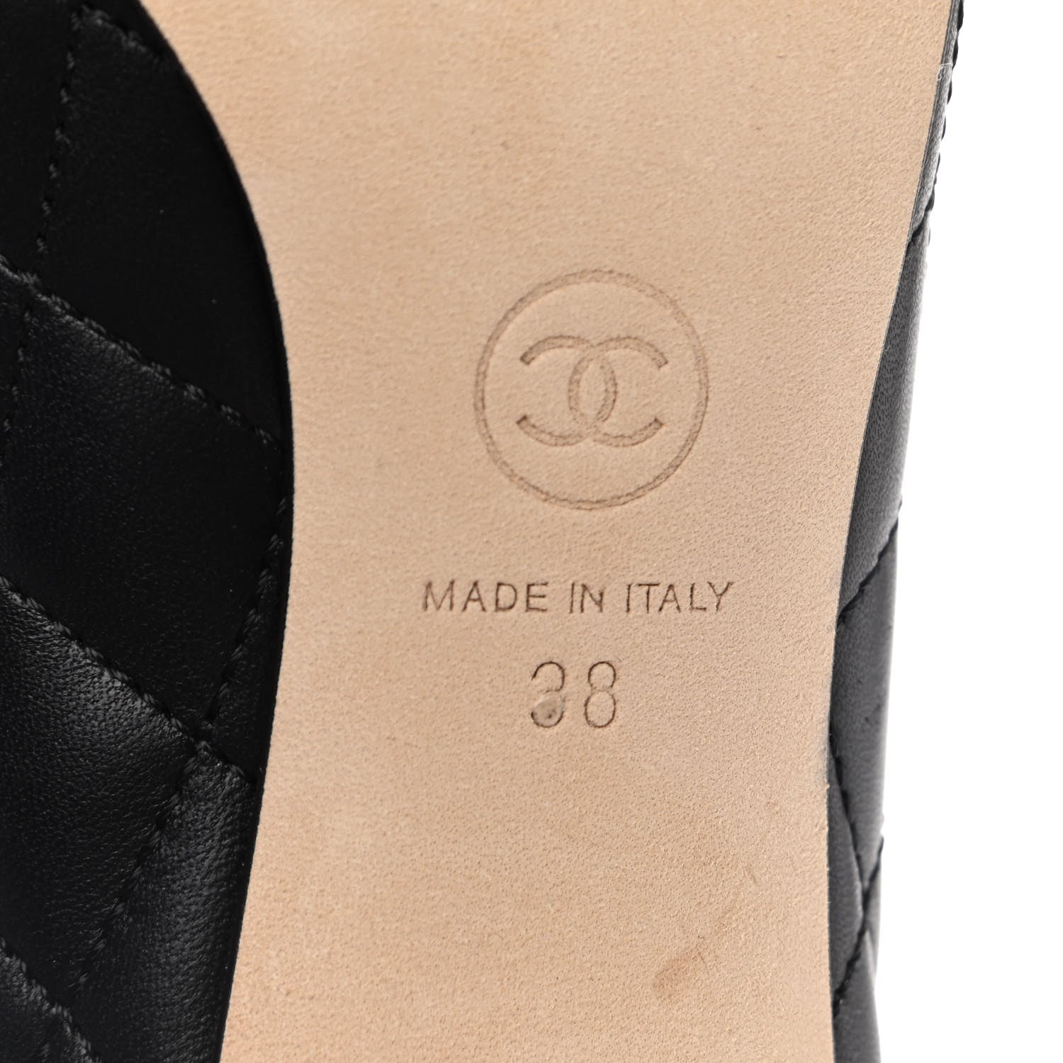 Chanel Lambskin Suede Quilted Cap Toe Pumps 38 Black 6 of 8