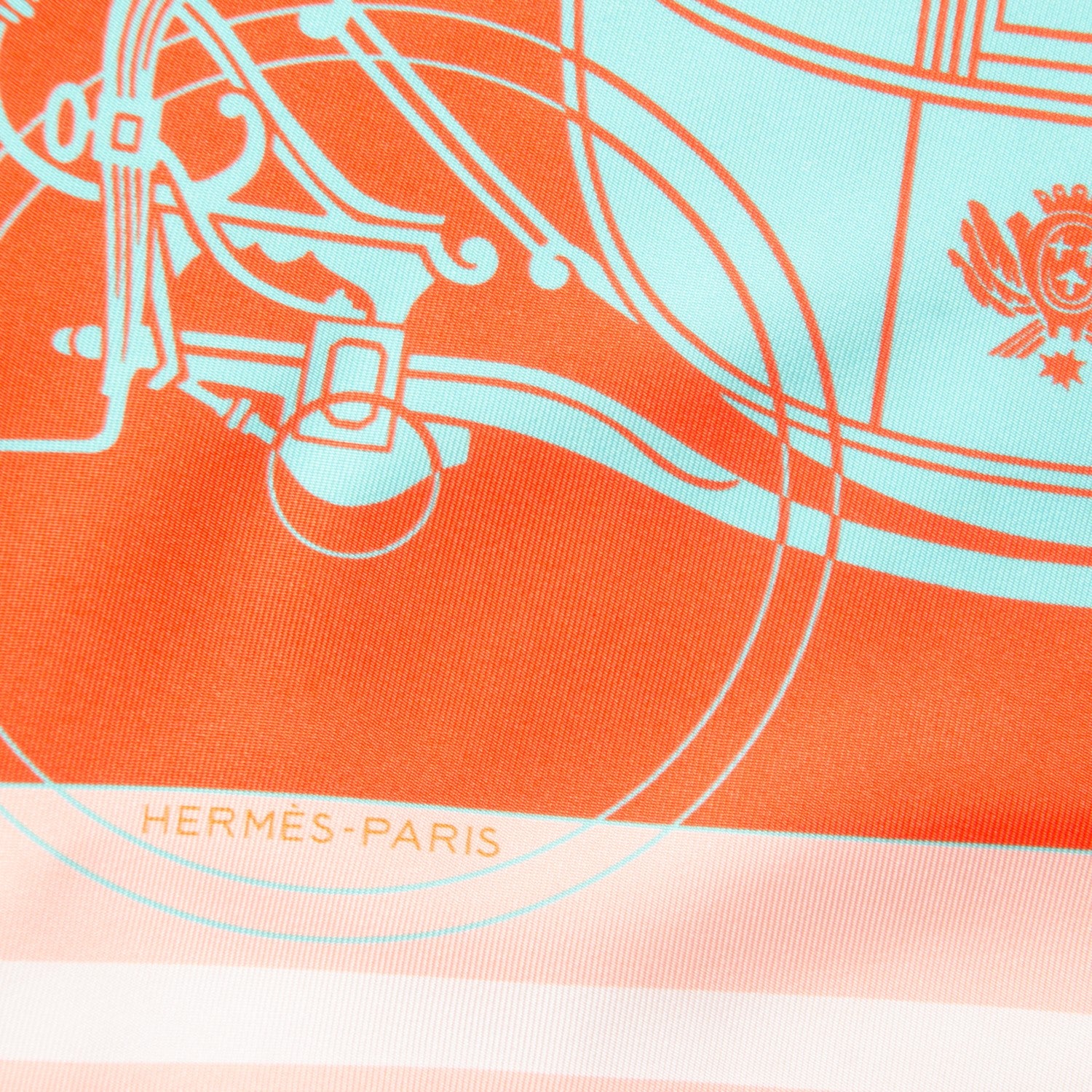 Hermes Silk Ex-Libris en Cravates Maxi Twilly Capucine Turquoise Saumon 3 of 11
