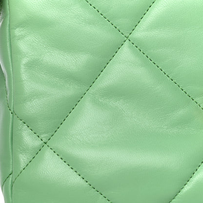 Chanel Goatskin Quilted Medium Chanel 19 Flap Light Green 15 of 16