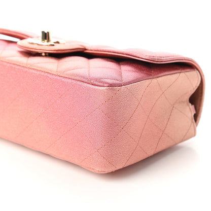 Chanel Metallic Lambskin Quilted Ombre Mini Rectangular Flap Pink 7 of 11
