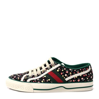 Gucci X LIBERTY OF LONDON Canvas Web Holly Print Womens 1977 Tennis Sneakers 38 Black Peach Mystic White 1 of 7