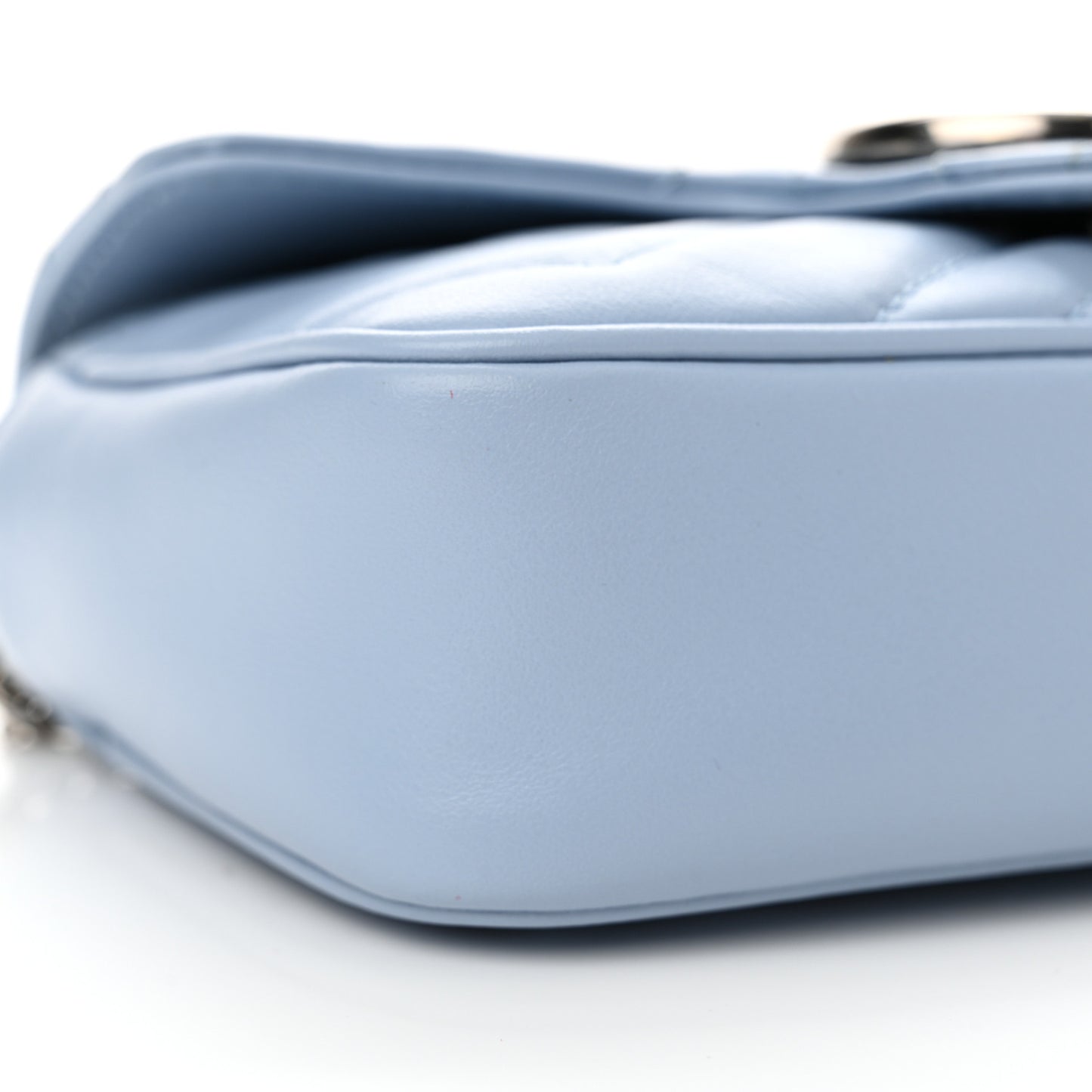 Calfskin Matelasse Super Mini GG Marmont Shoulder Bag Porcelain Light Blue