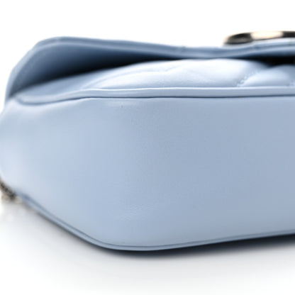 Gucci Calfskin Matelasse Super Mini GG Marmont Shoulder Bag Porcelain Light Blue 9 of 11