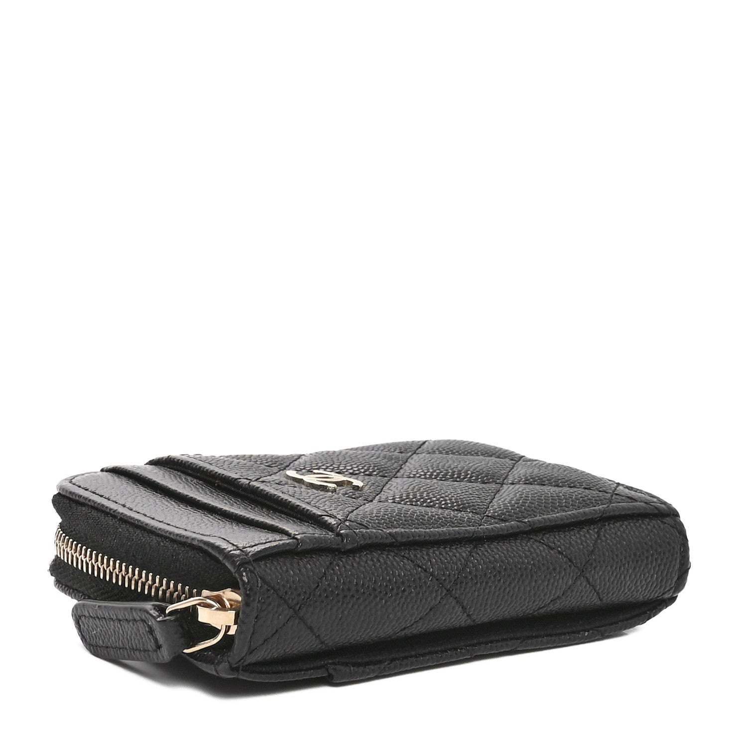 Chanel Caviar Quilted Zip Card Holder Black 4 of 10