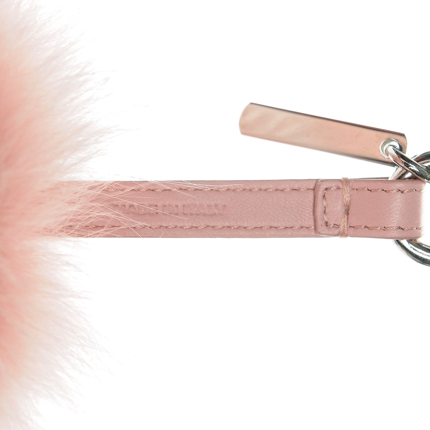 Fendi Fox Fur Shiny Nappa Bi-Color R ABCharm Bag Charm Rosa Chiaro Blue Bubblegum 3 of 4