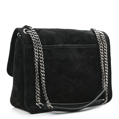 Saint Laurent Suede Monogram Medium Niki Chain Satchel Black 2 of 9