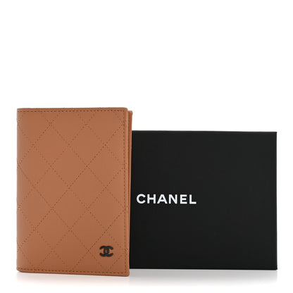 Chanel Calfskin Quilted Passport Holder Wallet Brown 8 of 8