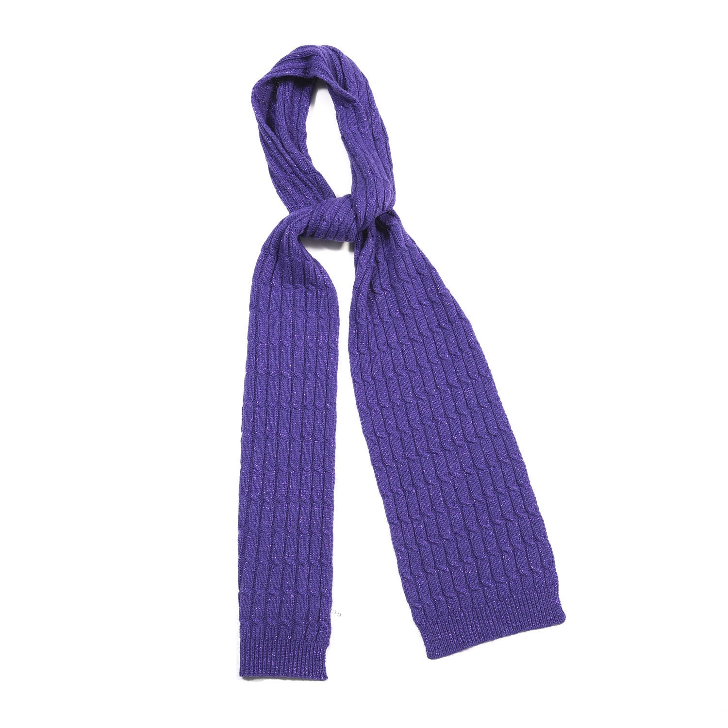 Gucci Wool Knit Shine Reg Scarf Parma Violet Dark Purple 1 of 4