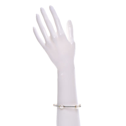 David Yurman Sterling Silver 18K Yellow Gold Pearl Bracelet 2 of 6