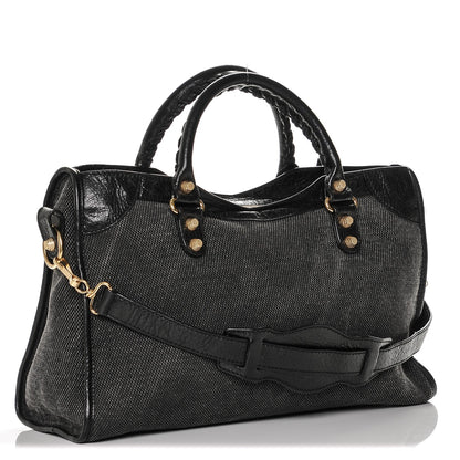 Balenciaga Agneau Canvas Giant 12 Gold Hardware City Black 3 of 6