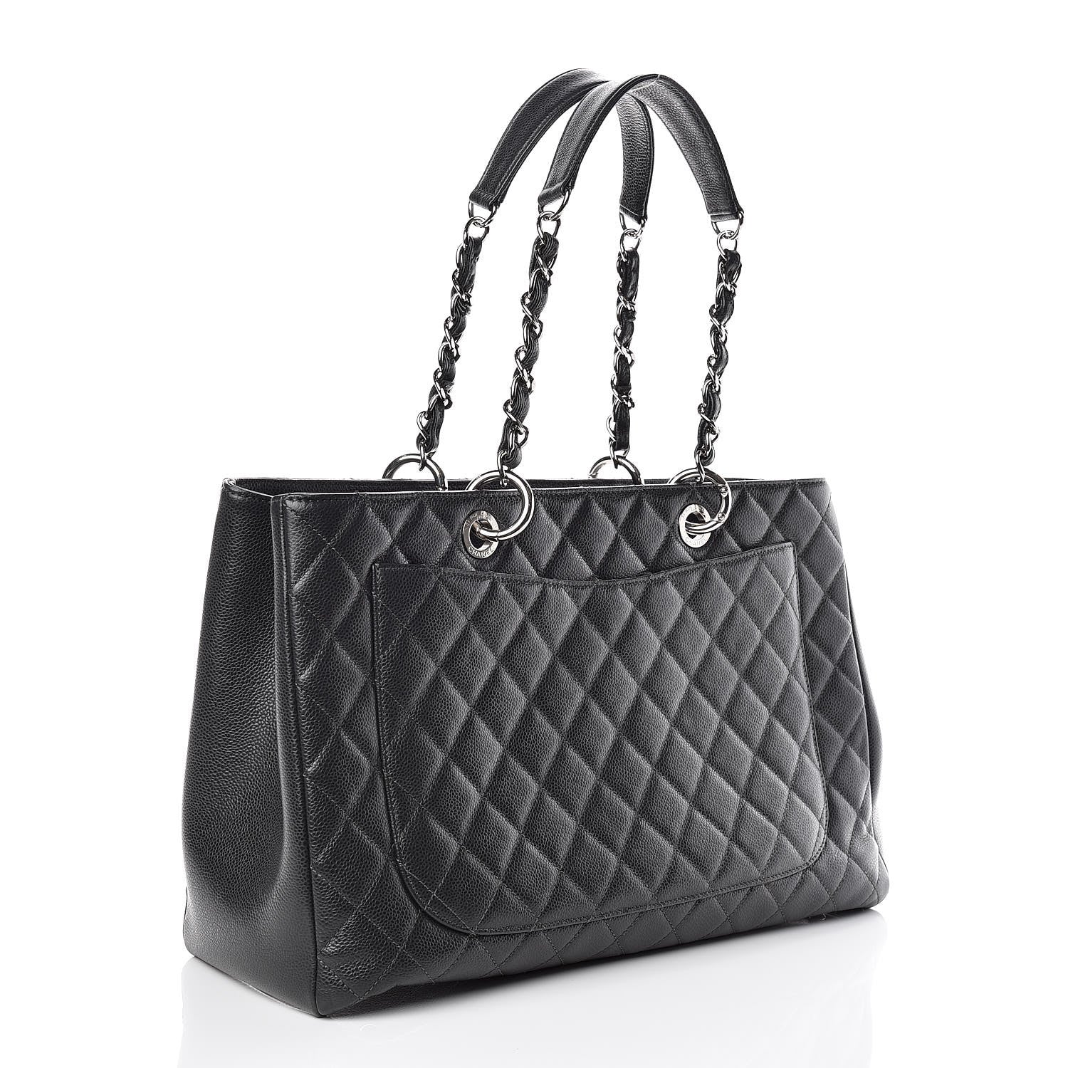 Chanel Caviar Quilted XL Grand Shopping Tote GST Dark Grey 3 of 9