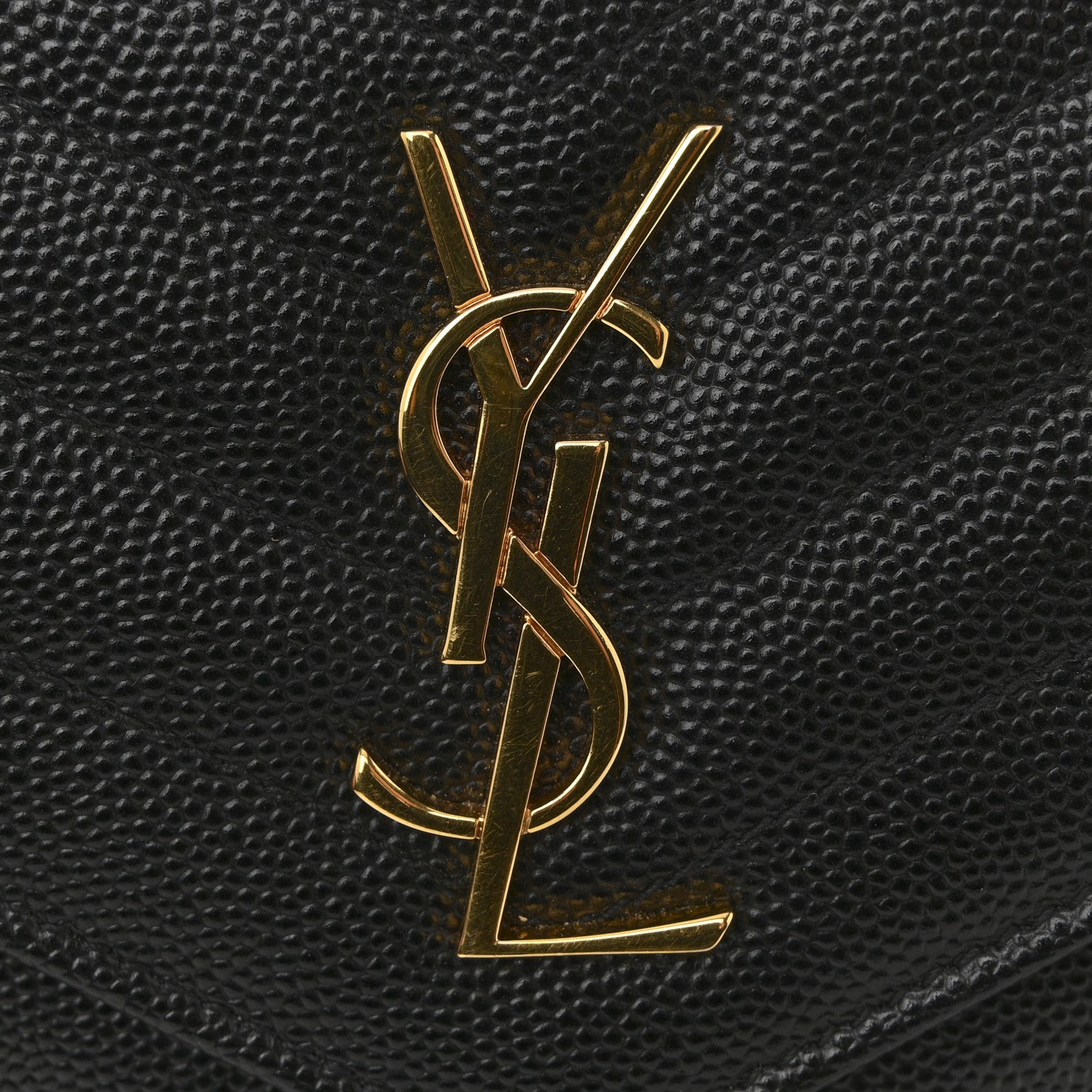 Saint Laurent Grain De Poudre Matelasse Chevron Monogram Envelope Chain Wallet Black 12 of 12