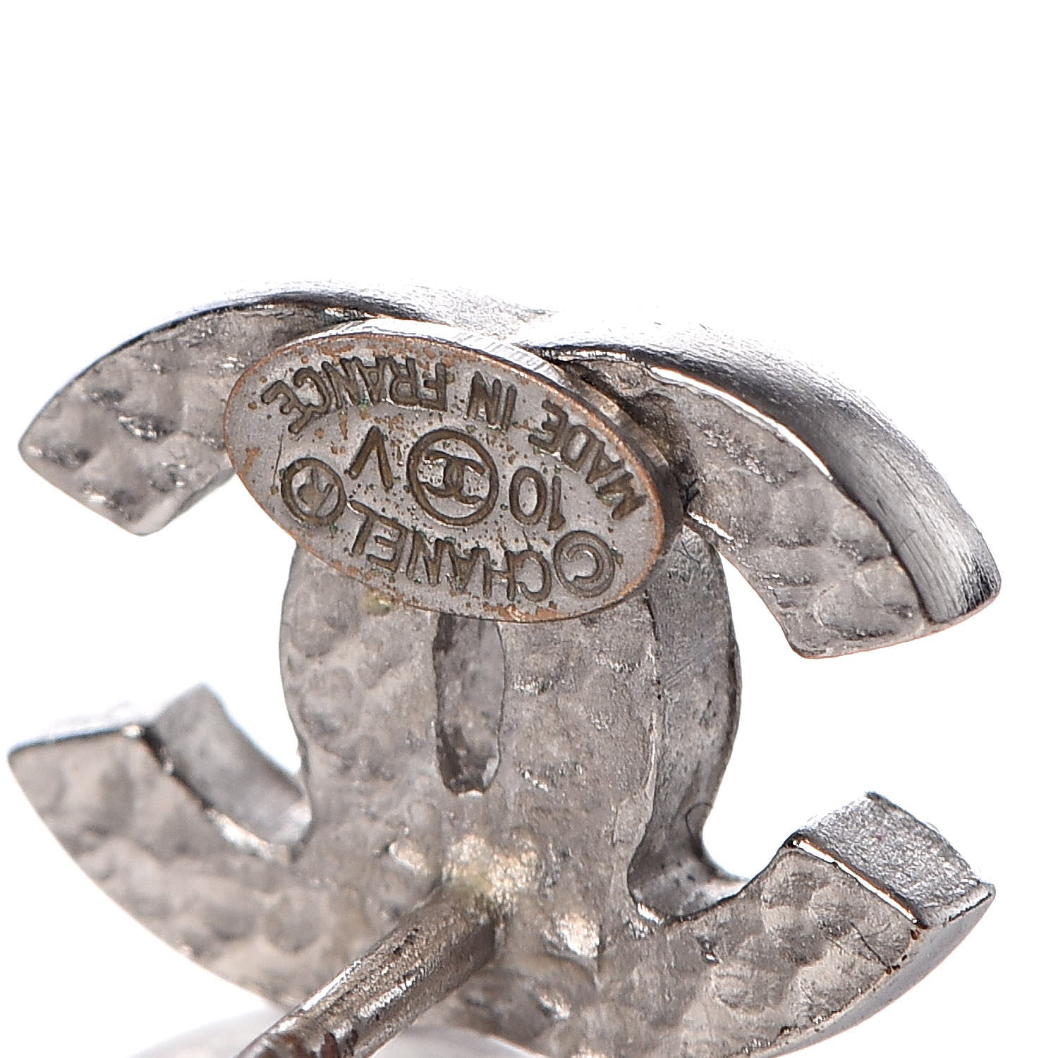 Chanel Crystal Mini Timeless CC Earrings Silver 3 of 5