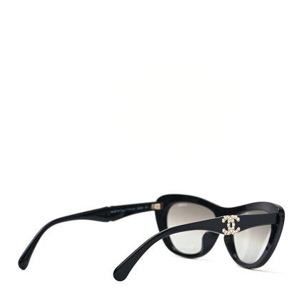 Chanel Acetate Crystal CC Butterfly Sunglasses 71417A Black 4 of 7