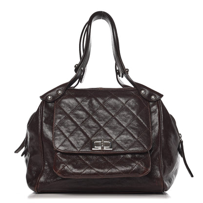 Chanel Caviar Quilted Mademoiselle Satchel Brown 1 of 17
