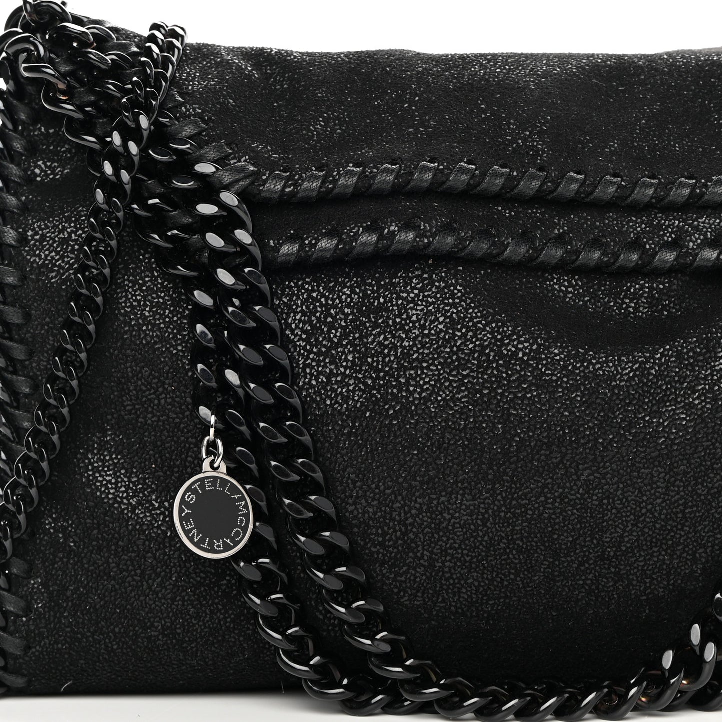 Shaggy Deer Mini Falabella Fold Over Tote Black