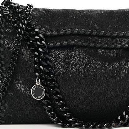 Stella McCartney Shaggy Deer Mini Falabella Fold Over Tote Black 8 of 11