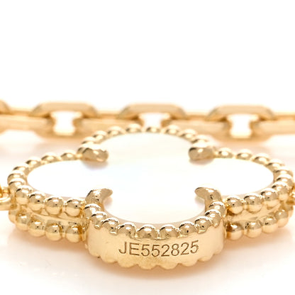 Van Cleef & Arpels 18K Yellow Gold Mother of Pearl 5 Motifs Vintage Alhambra Bracelet 3 of 4