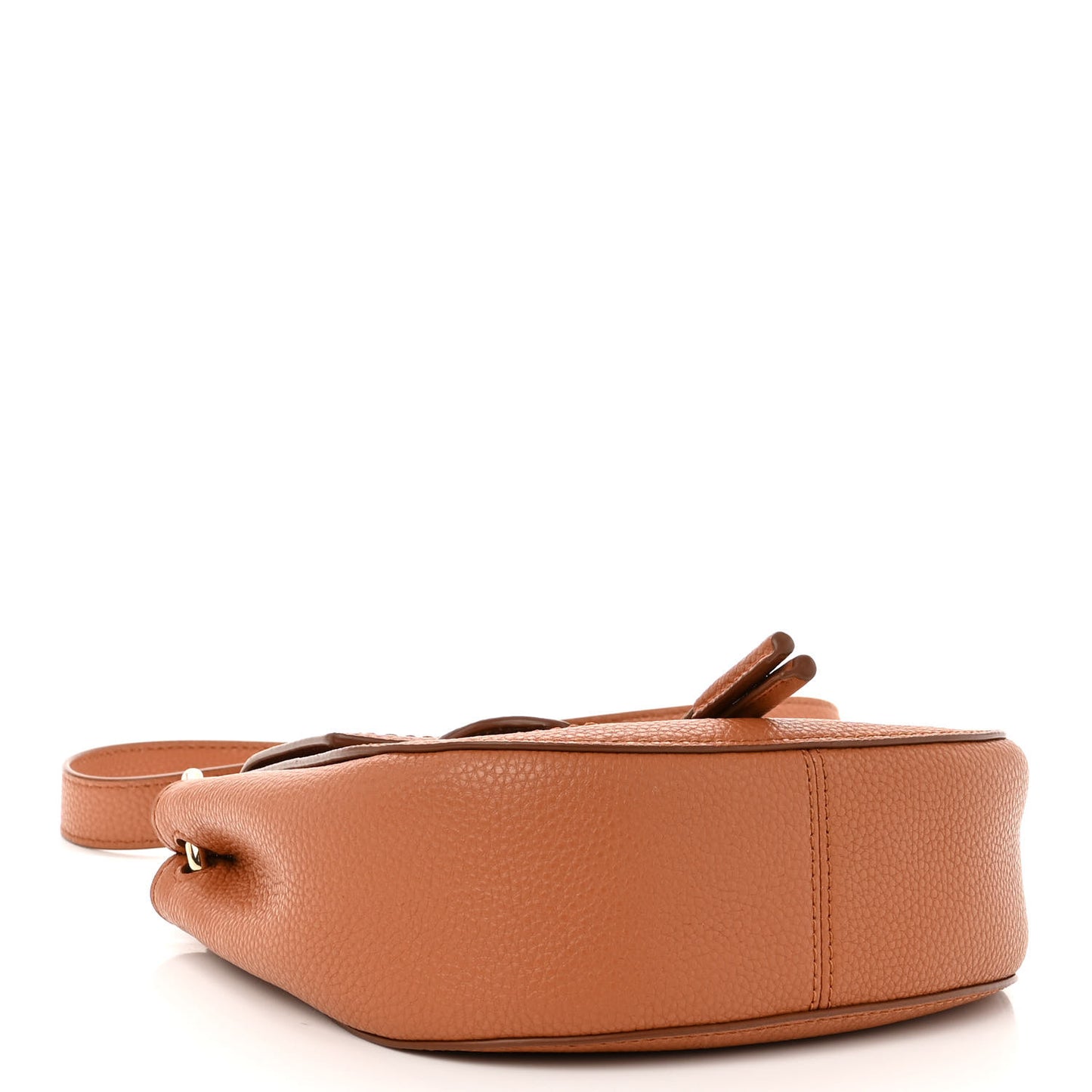 Pebbled Calfskin Maverick Saddle Bag Smoked Almond