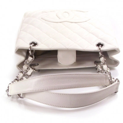 Chanel Caviar Petite Shopping Tote PST White 5 of 11