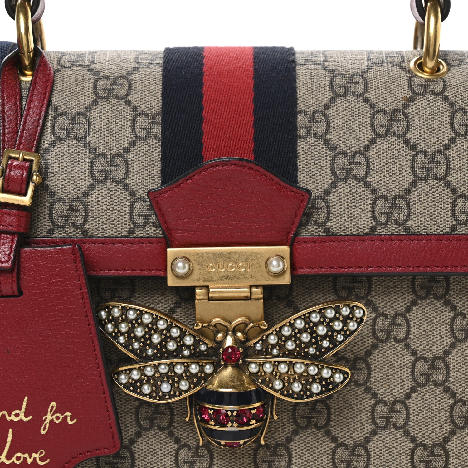 Gucci GG Supreme Monogram Small Queen Margaret Top Handle Bag Red 8 of 10