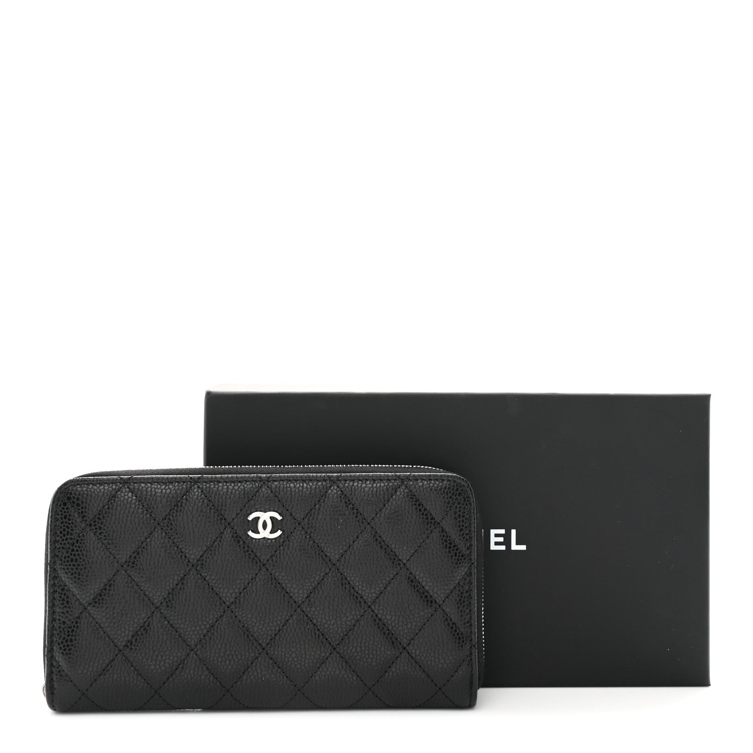 Chanel Caviar Quilted Large Gusset Zip Around Wallet Black 10 of 10