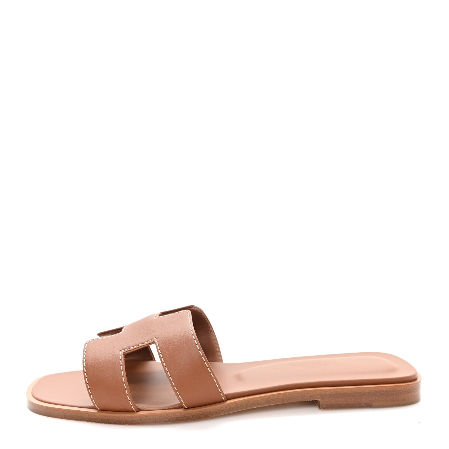 Hermes Box Calfskin Oran Sandals 36 Gold 1 of 10