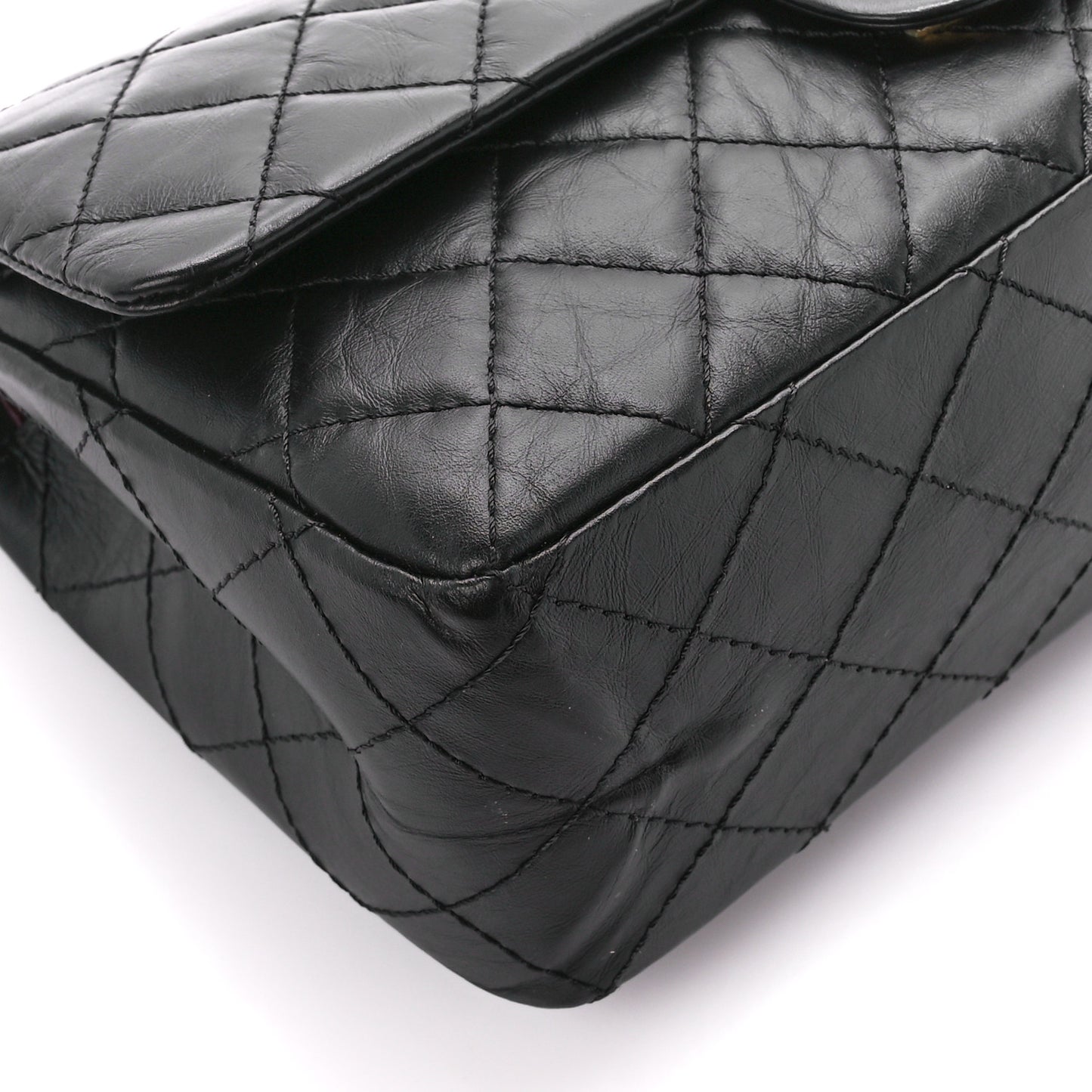 Aged Calfskin Quilted 2.55 Reissue 226 Flap Black