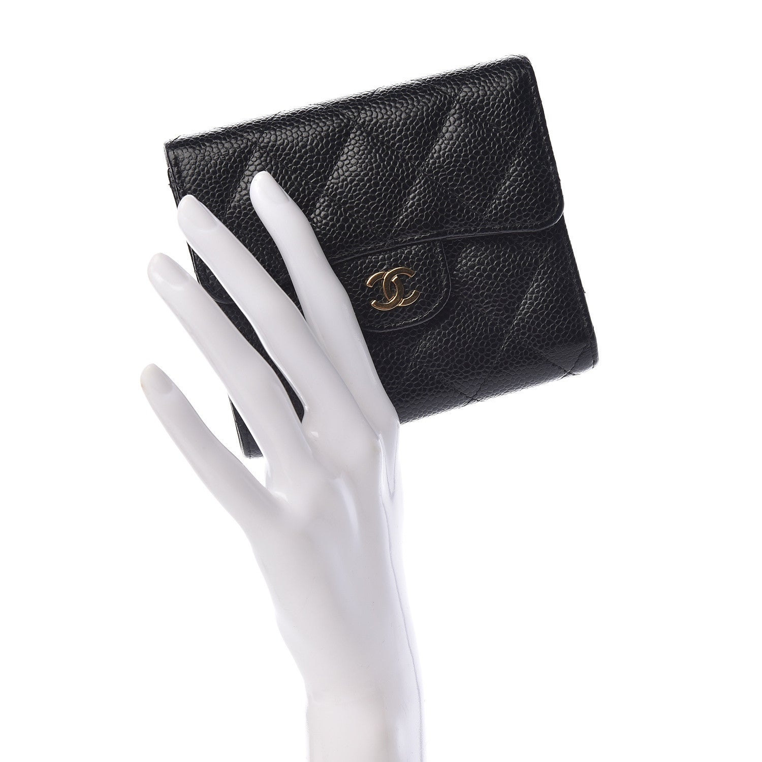 Chanel Caviar Quilted Compact Flap Wallet Black 2 of 10