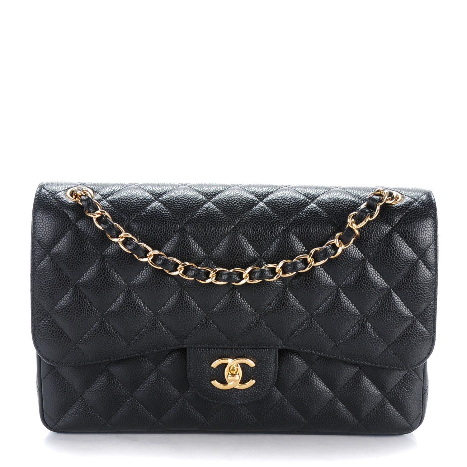 Chanel Caviar Quilted Jumbo Double Flap Black 1 of 8