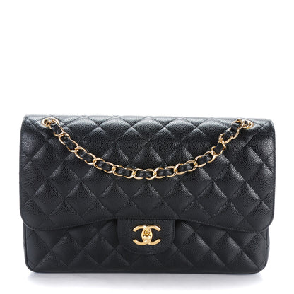 Chanel Caviar Quilted Jumbo Double Flap Black 1 of 8
