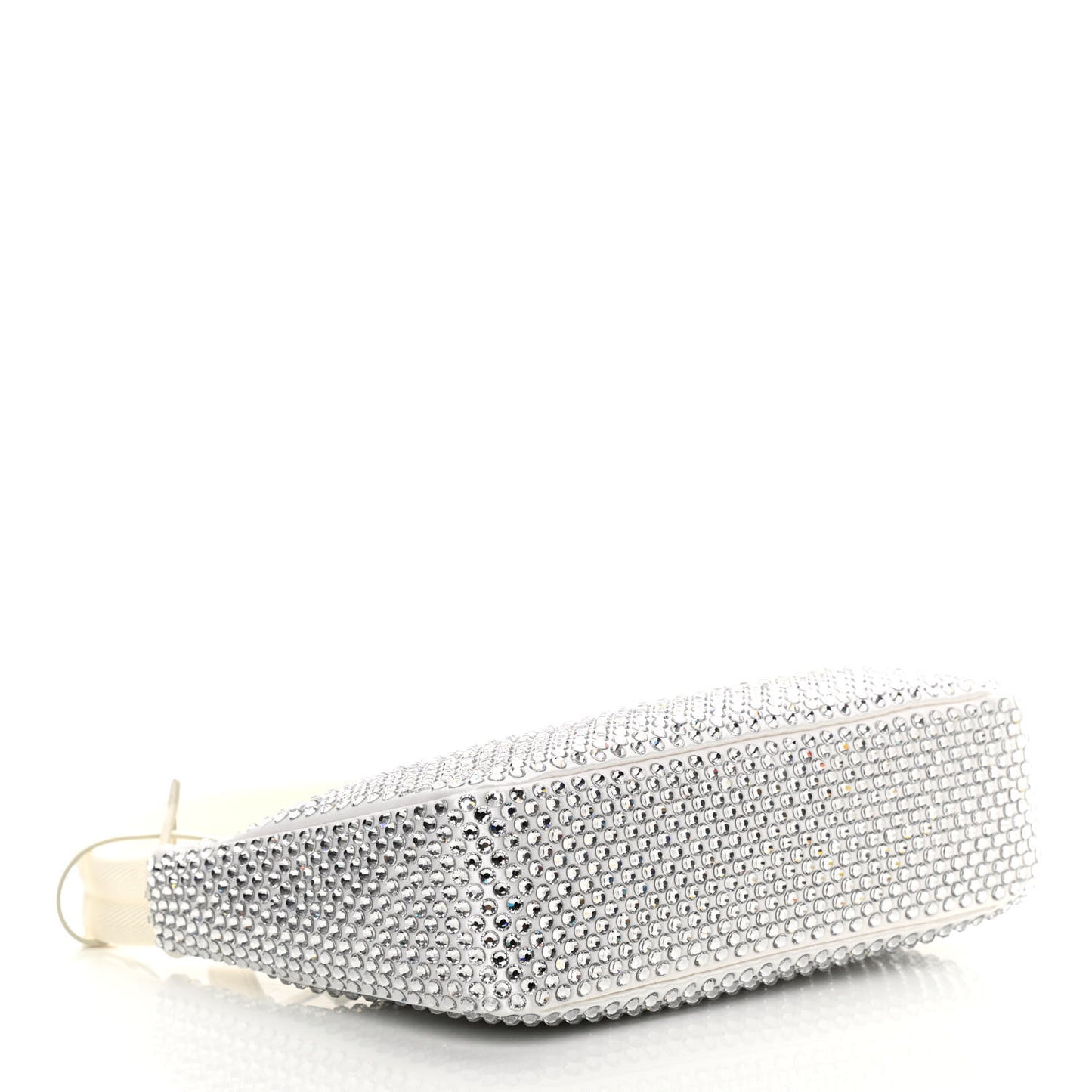 Satin Crystal Mini Re-Edition 2000 Bag White