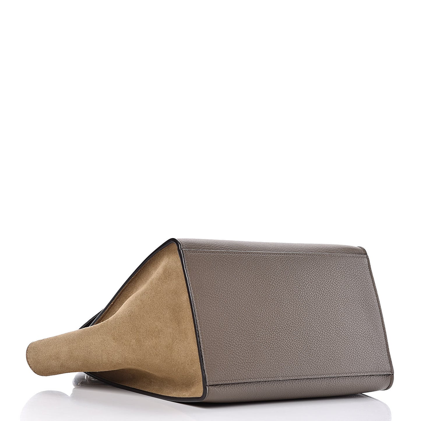 Drummed Calfskin Suede Small Trapeze Souris