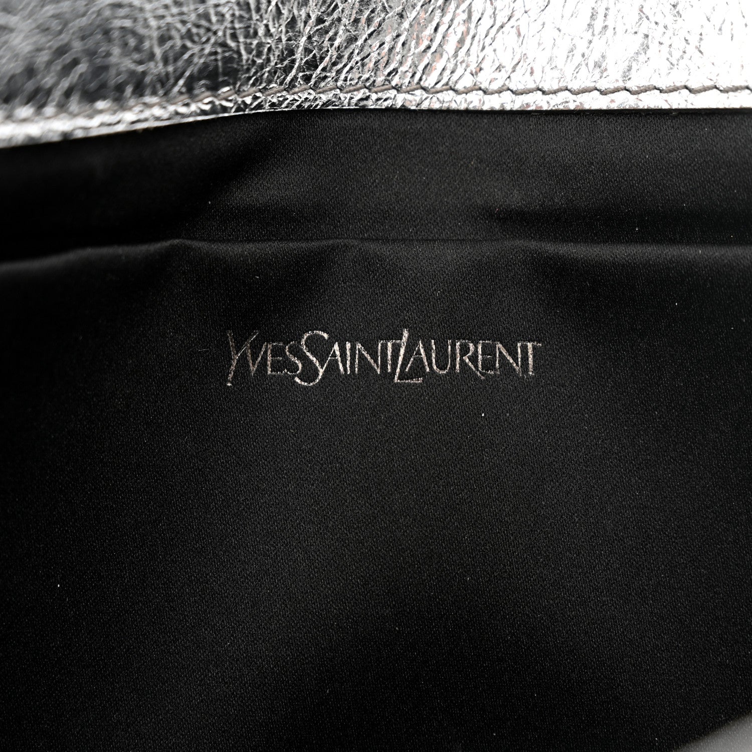 Saint Laurent Metallic Calfskin Monogram Large Belle De Jour Clutch Silver 7 of 9