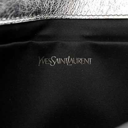 Saint Laurent Metallic Calfskin Monogram Large Belle De Jour Clutch Silver 7 of 9